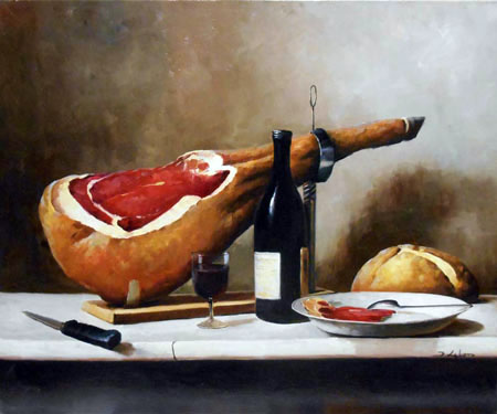 1324-T2 | 50cm x 61cm | viande et vin 